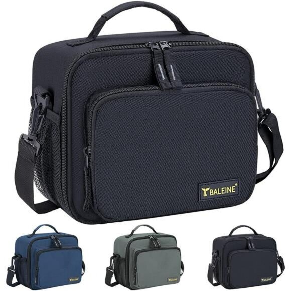 Small Insulated Lunch Bag Leakproof Cooler Tote with Shoulder Strap for Work - Picture 1 of 7